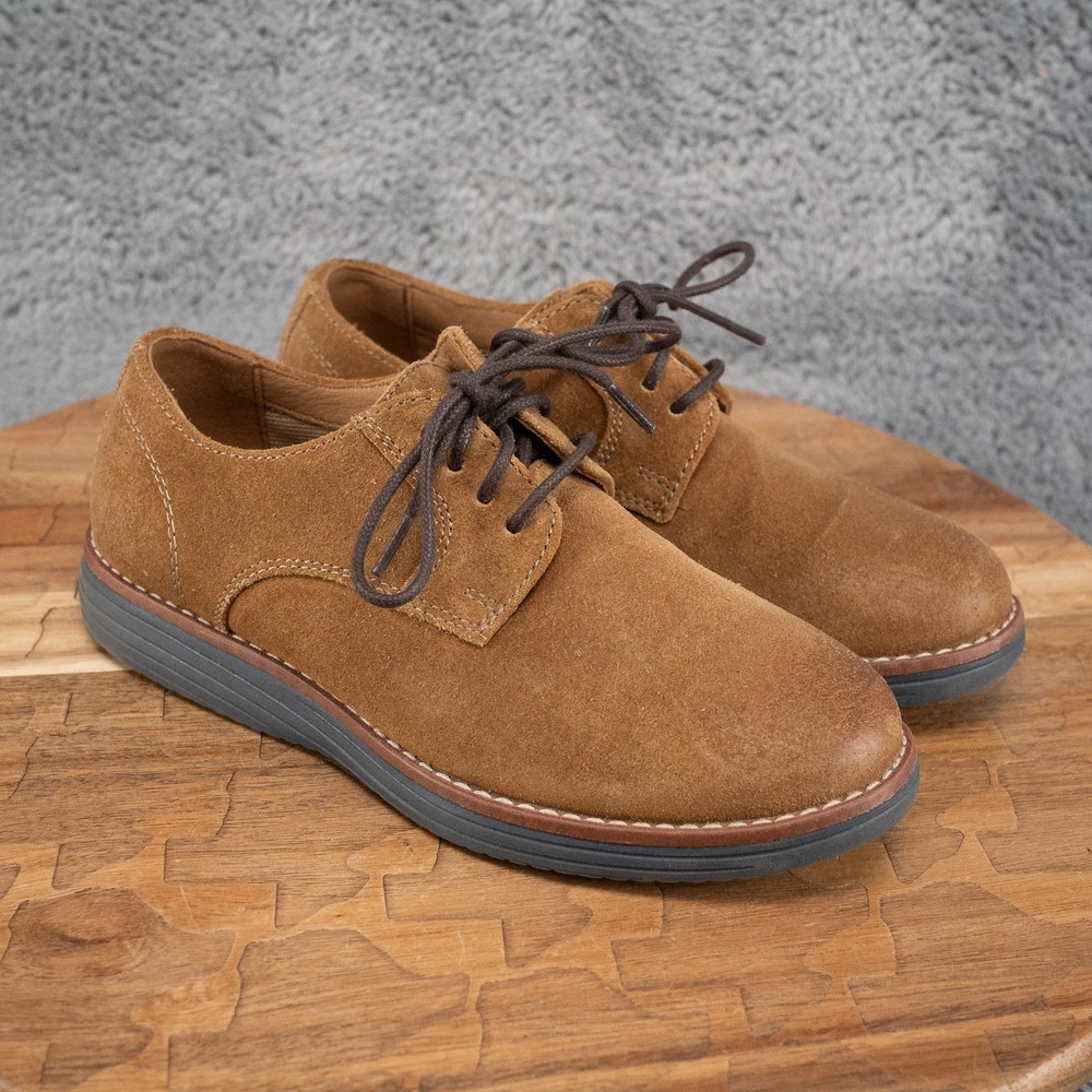 Johnston & Murphy Upton Oxford Boys 1 Tan Good Plain Toe Leather 28-3373